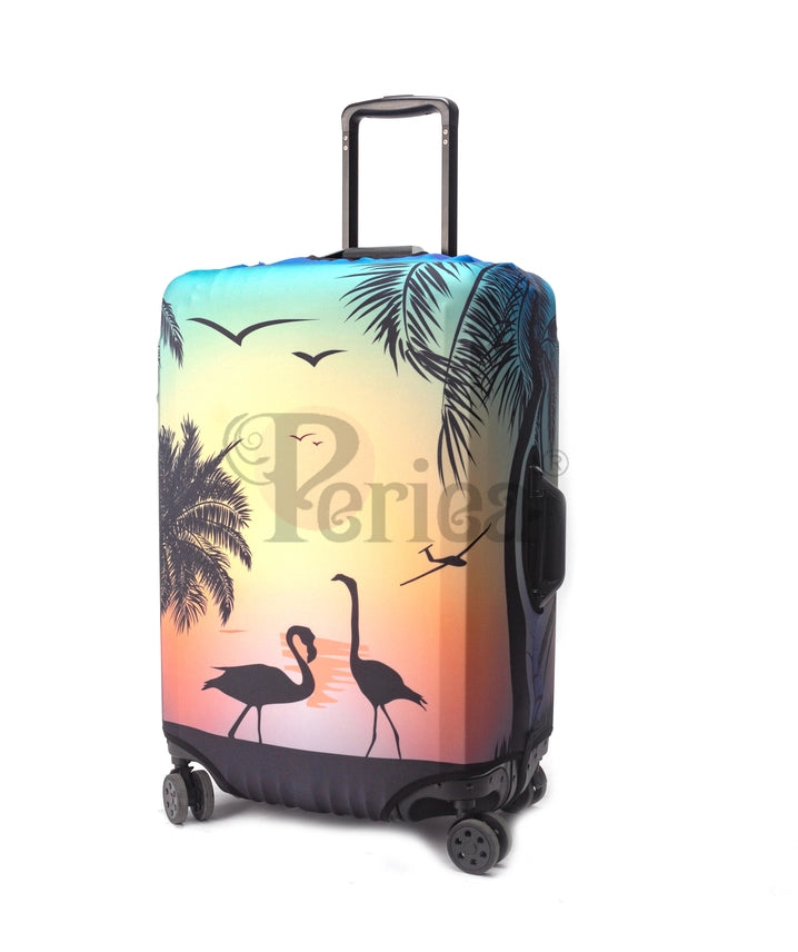Luggage Cover -  Sunset Flamingos
