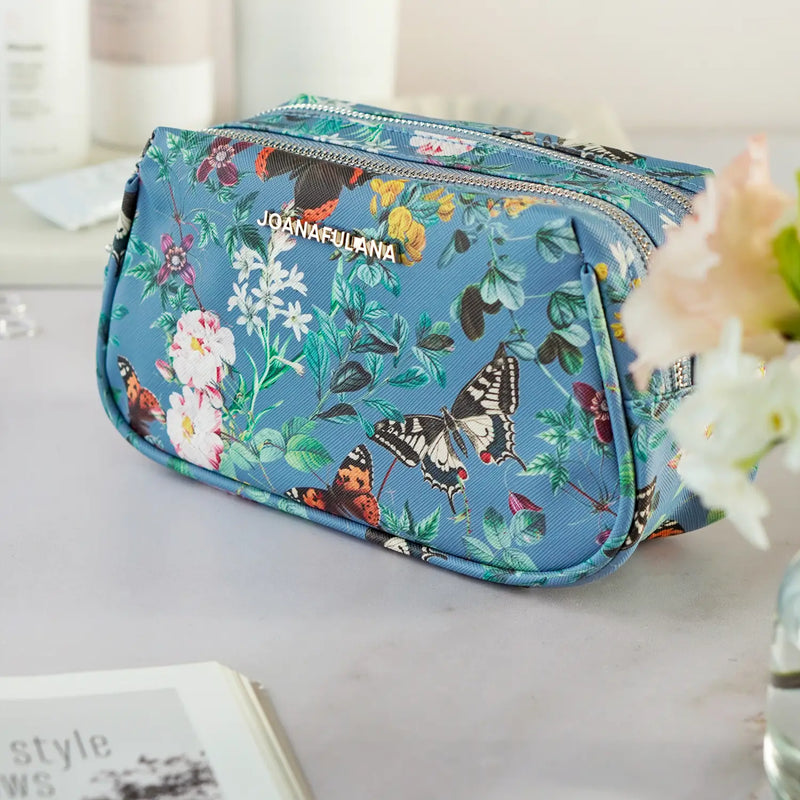 Joana Fulana™ Essential Wash Bag | Butterfly Spirit - Ocean Blue