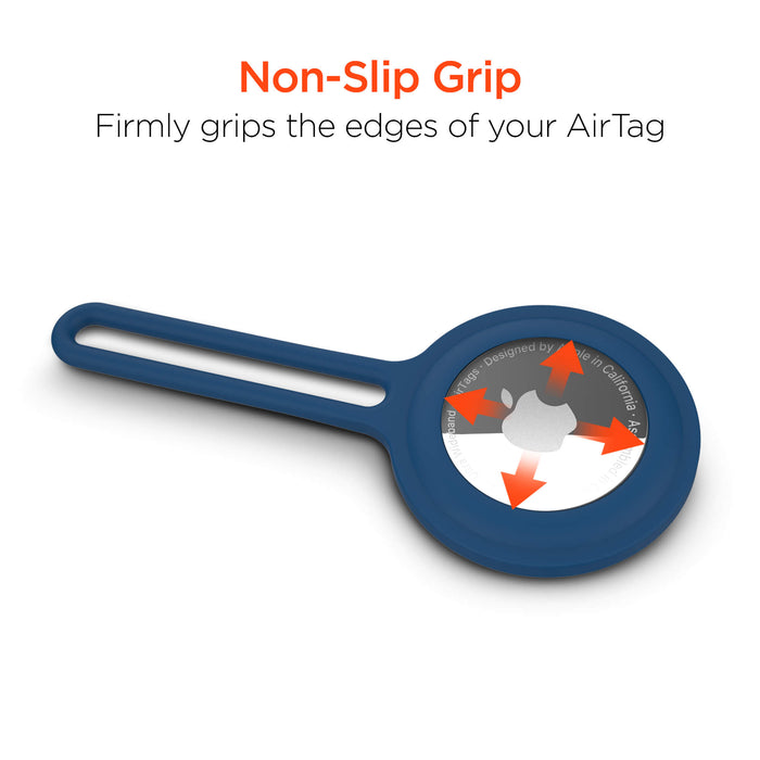 AirCover Silicone Loop for AirTag 4 Pack Multi-Color - Perfect for Travelers!