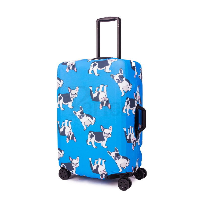 Luggage Cover - Blue with Dogs Design