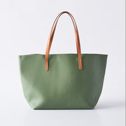 Green Vegan Leather Tote