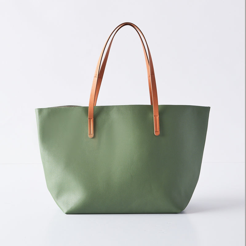 Green Vegan Leather Tote