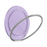 Lilac PopSockets Low-Pro grip with the silver-colored outer kickstand ring flipped open.