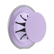 Lilac PopSockets Low-Pro MagSafe phone grip extended, showing its circular top and flexible grip from an angle.