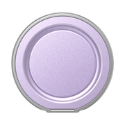 Front view of the Lilac PopSockets Low-Pro grip with the circular top and outer kickstand ring folded flat.