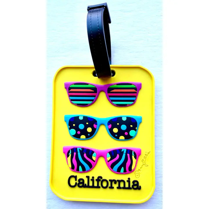 California Sunglasses Luggage Tag | 3-D Souvenir Bag Tag