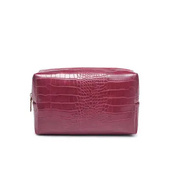Croc Chic Vegan Leather Cosmetic & Travel Organizer Pouch