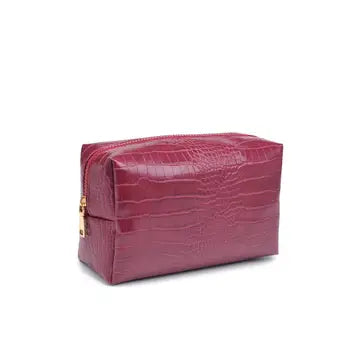 Croc Chic Vegan Leather Cosmetic & Travel Organizer Pouch