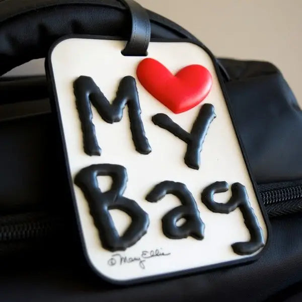 Heart My Bag Luggage Tag | 3-D White Suitcase Tag