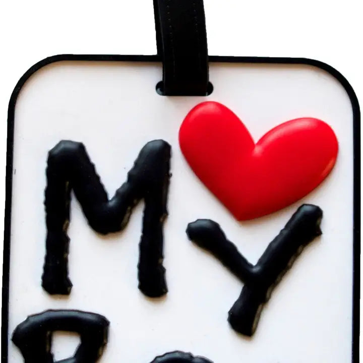 Heart My Bag Luggage Tag | 3-D White Suitcase Tag