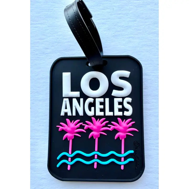 Los Angeles Palm Trees Luggage Tag | 3-D LA Souvenir Bag Tag