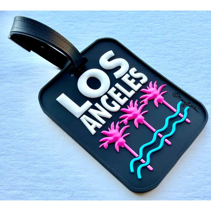 Los Angeles Palm Trees Luggage Tag | 3-D LA Souvenir Bag Tag
