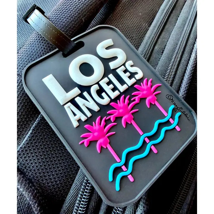 Los Angeles Palm Trees Luggage Tag | 3-D LA Souvenir Bag Tag