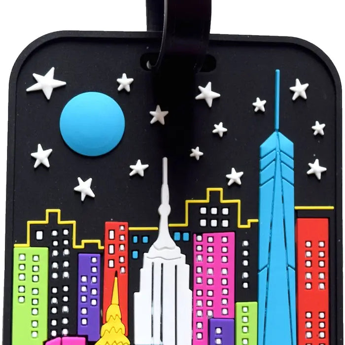 New York City Night Skyline Luggage Tag
