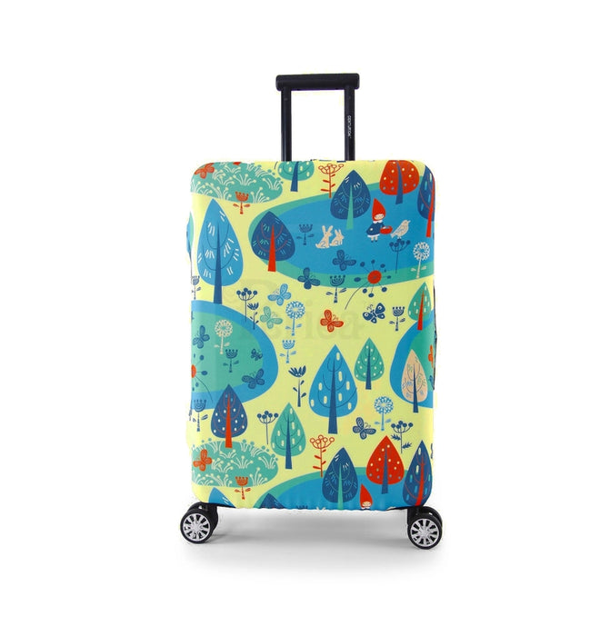 Luggage Cover - Yellow & Blue Woodland