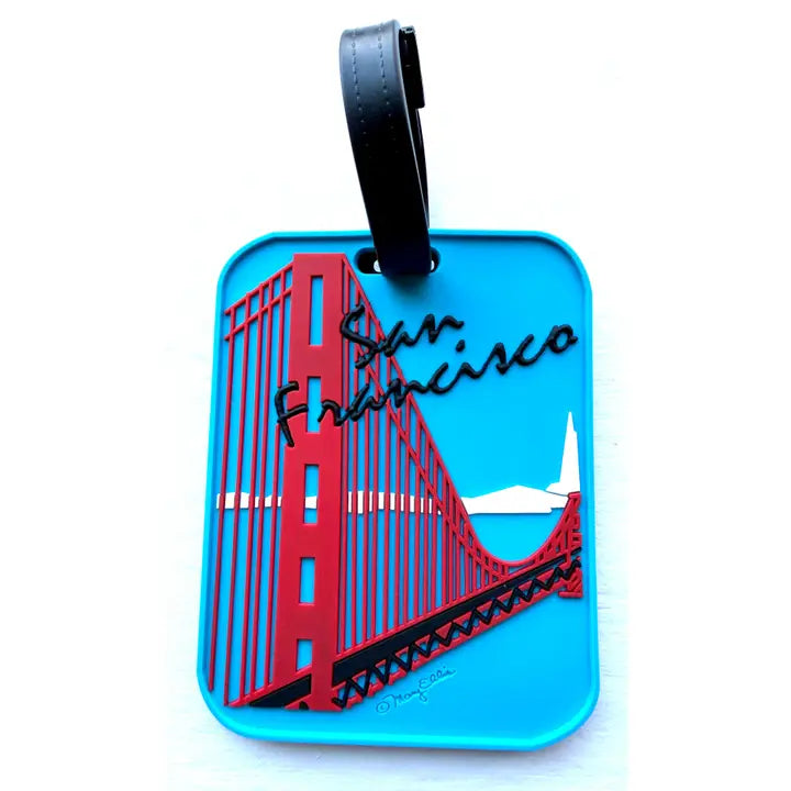 San Francisco Golden Gate Bridge Luggage Tag | 3-D SF Souvenir Bag Tag