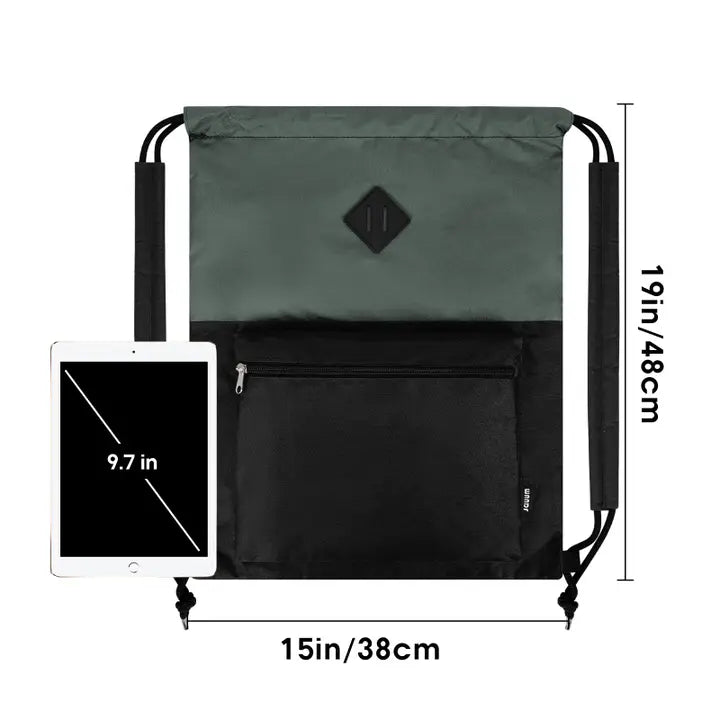 Water-Resistant Drawstring Backpack with Padded Shoulder Straps