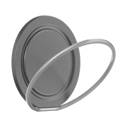 Gunmetal PopSockets Low-Pro grip with the outer kickstand ring flipped open.
