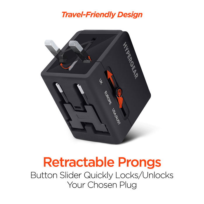 HyperGear All-in-one World Travel Adapter Black