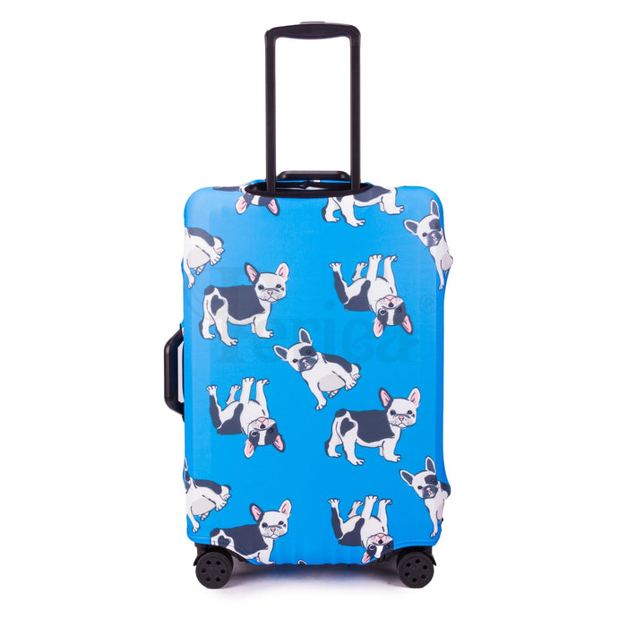 Luggage Cover - Blue with Dogs Design