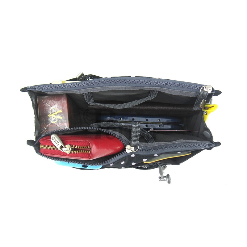 Handbag Organizer - Chelsy Black/White Polka Dots -Medium/Large